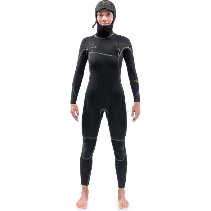 Гидрокостюм женский DAKINE WOMEN'S CYCLONE ZIP FREE HOODED 5/4mm Black Размер 14 DK21W54HC (0604565435507)